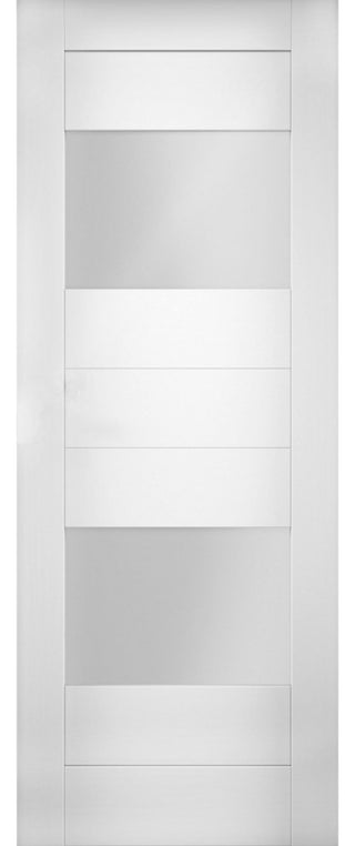 Slab Door Panel Opaque Glass / Sete 6222 White Silk / Finished Doors, 36" X 96"