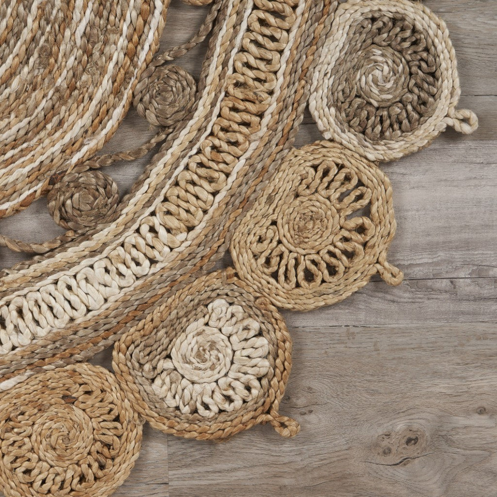 7" Oval Shaped Natural Toned Area Rug