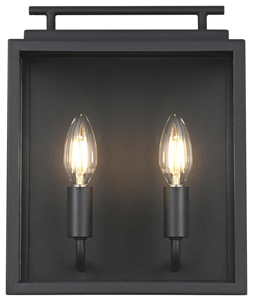Home Living 9" Outdoor Wall Sconce, Black
