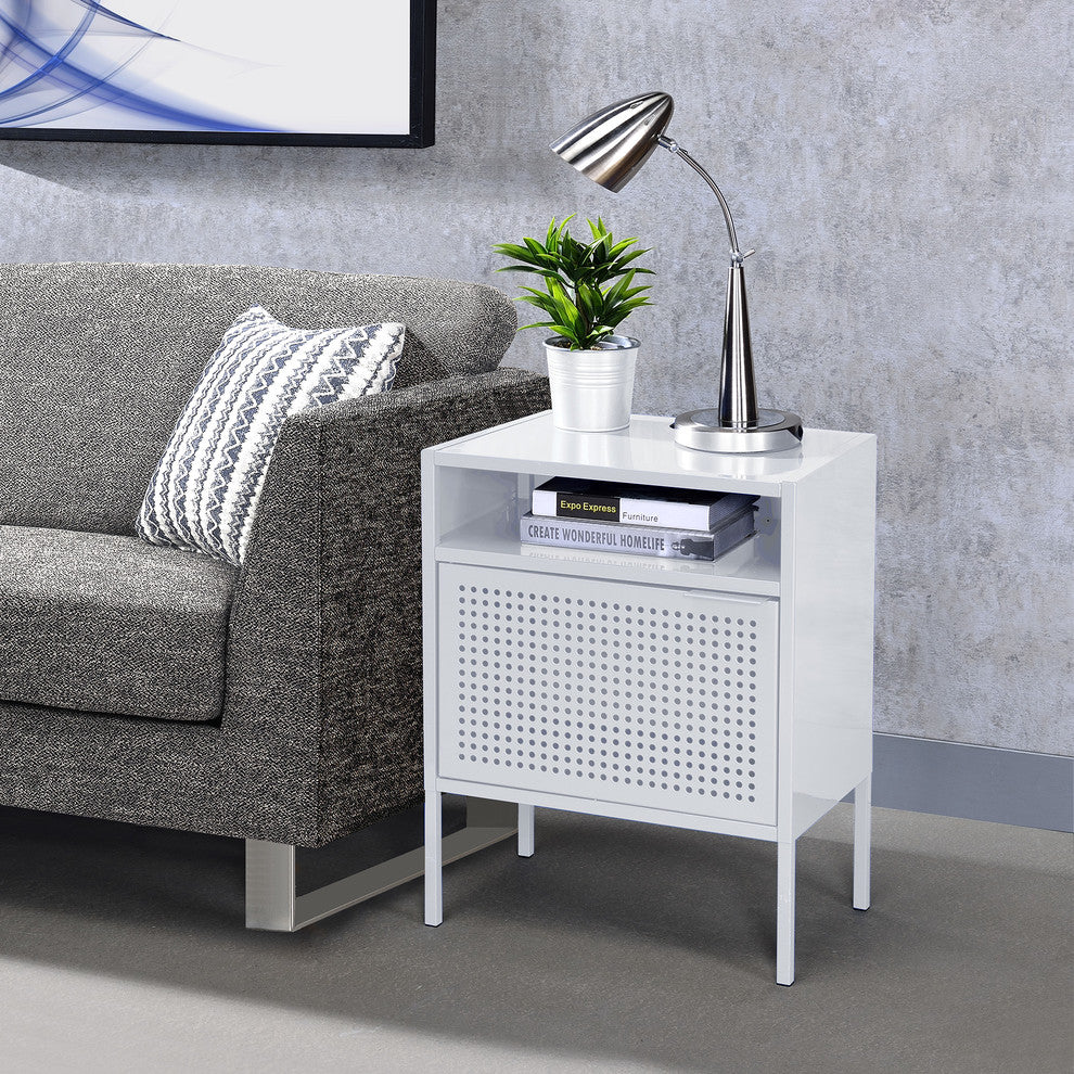 Picket House Gemma Nightstand with USB Port, White