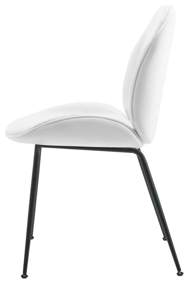 Side Dining Chair, Set of 2, Velvet, Metal, White, Modern, Bistro Restaurant