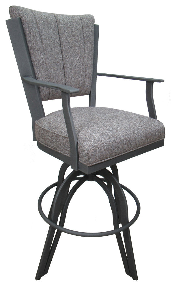 Montana Swivel Tilt Metal 30" Bar Stool or Counter 26" on A Base, Mojave Gray, Gray, 26"
