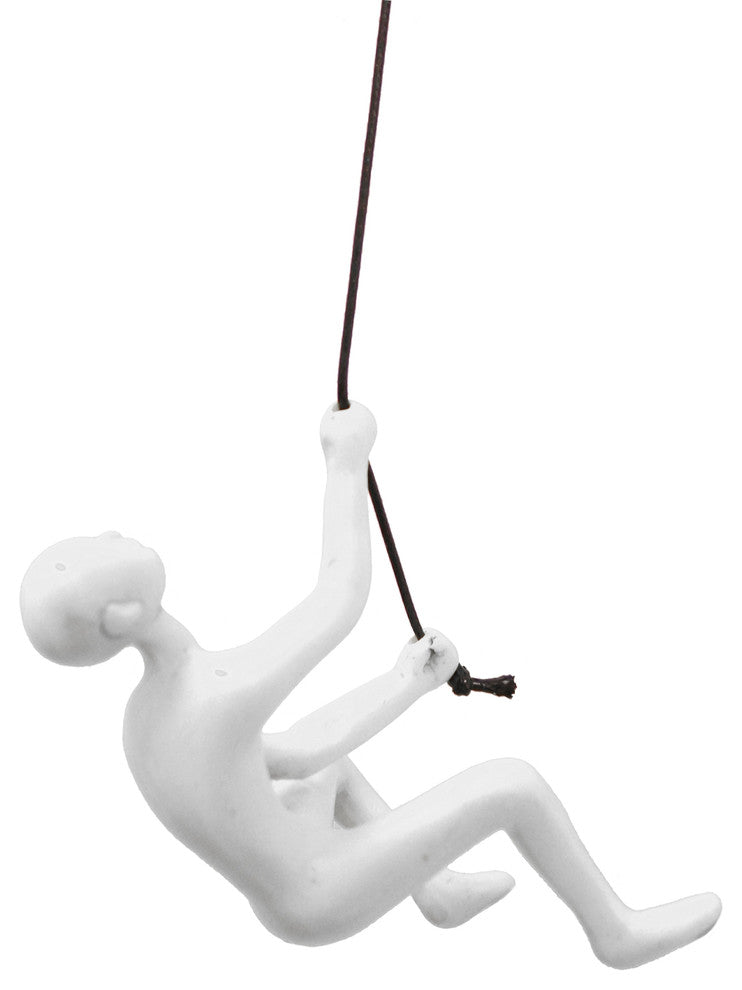 Climbing Man Wall Art, White