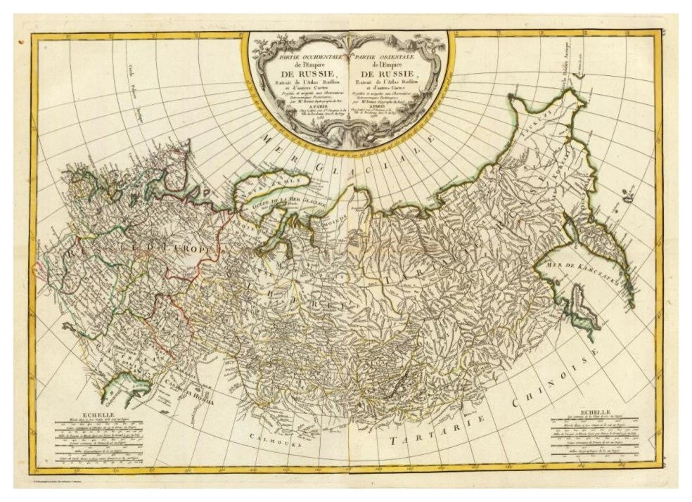 "Composite: Russia, 1785" Digital Paper Print by Rigobert Bonne, 38"x28"