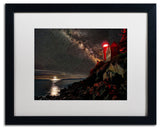 'Bass Harbor Lighthouse - Maine' Matted Framed Canvas Art by David Ayash