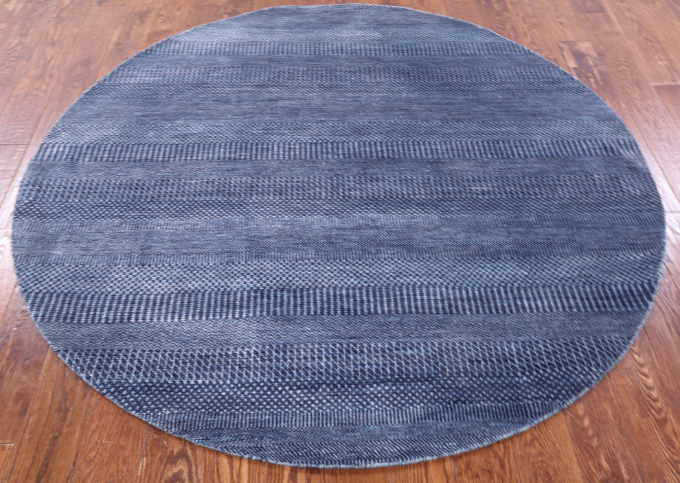 6' Round Savannah Grass Wool and Silk Handmade Rug Q11473