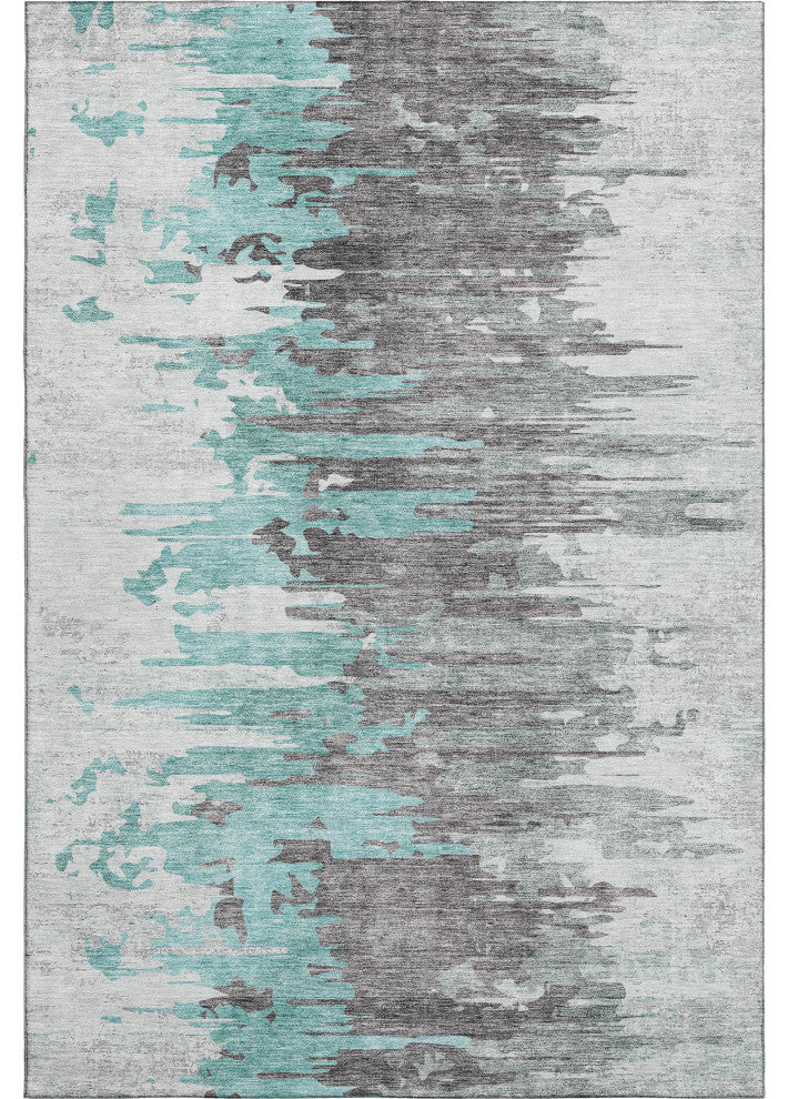 Premium Machine Washable Mayfield AMF704 Teal 9' x 12' Rug
