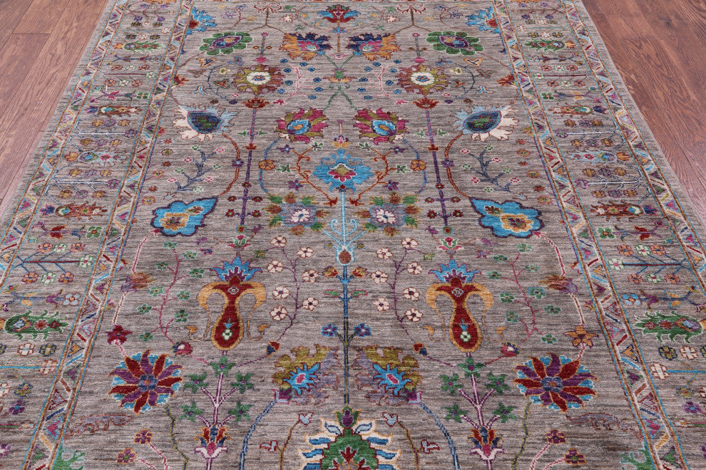 5' 7" X 7' 10" Persian Tabriz Handmade Wool Rug Q9841