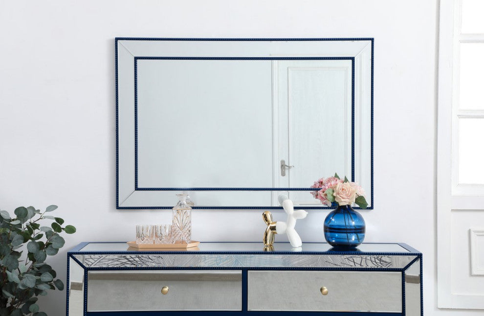 Indie Beaded Mirror, 48"x32", Blue