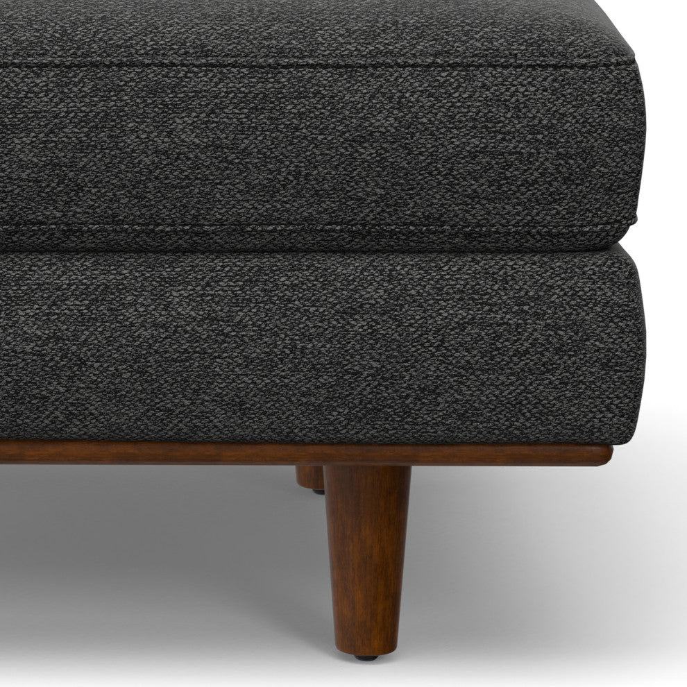 Morrison Large Rectangular Ottoman, Charcoal Grey, 49"