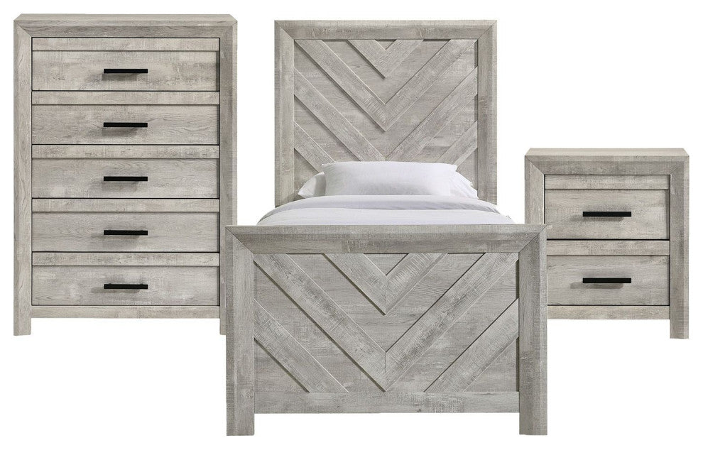 Picket House Furnishings Keely Panel 3PC Bedroom Set in White