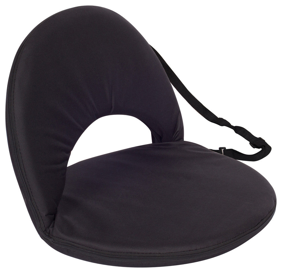 Portable Multiuse Adjustable Recliner Stadium Seat, Black