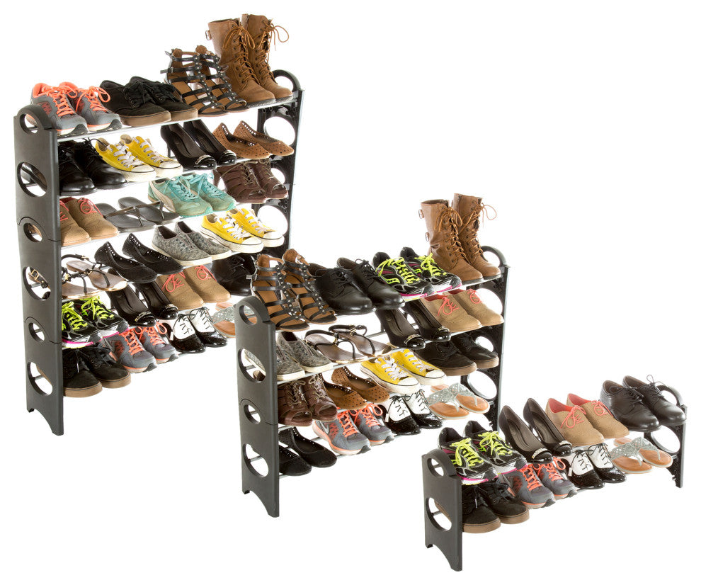 Stackable Shoe Rack 6-Tier Shoe Shelf for Closet, Bathroom, and Entryway