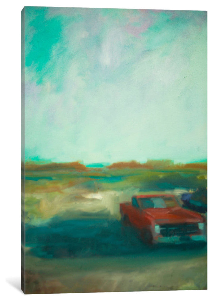 "Red Truck" by Eddie Barbini, Canvas Print, 18"x12"