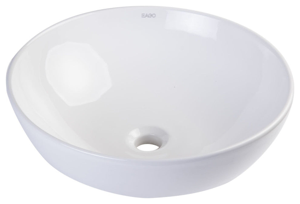 EAGO BA351 18" ROUND Ceramic Above-Mount Bathroom Vessel Sink