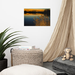 Farmhouse Art Decor: Sunset Reedy Point Landscape Photo Unframed Print, 12" X 18"
