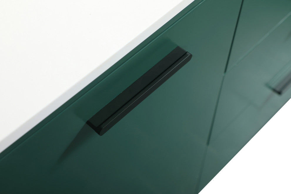 Home Living Modern Natural Oak-Light Bathroom Vanity, Green, 42"