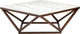 Jasmine Coffee Table, Modern Wooden Walnut Coffee Table, Square White Marble
