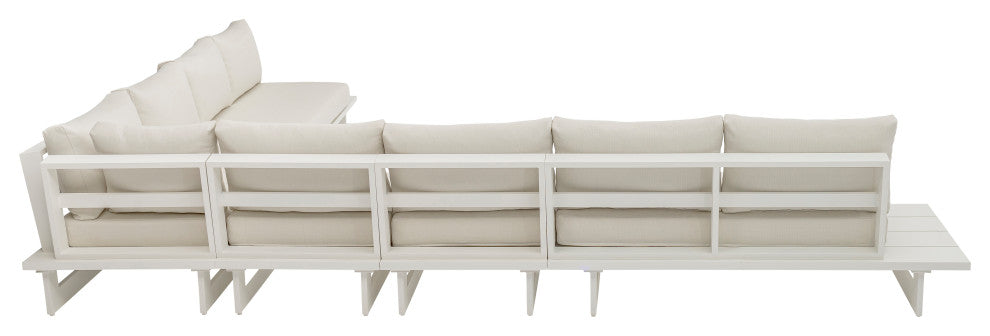 Maldives Cream Water Resistant Fabric Outdoor Patio Modular Sectional