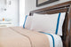 200 Thread Count Ribbon 100% Cotton 4-Piece Sheet set, Dark Blue, King