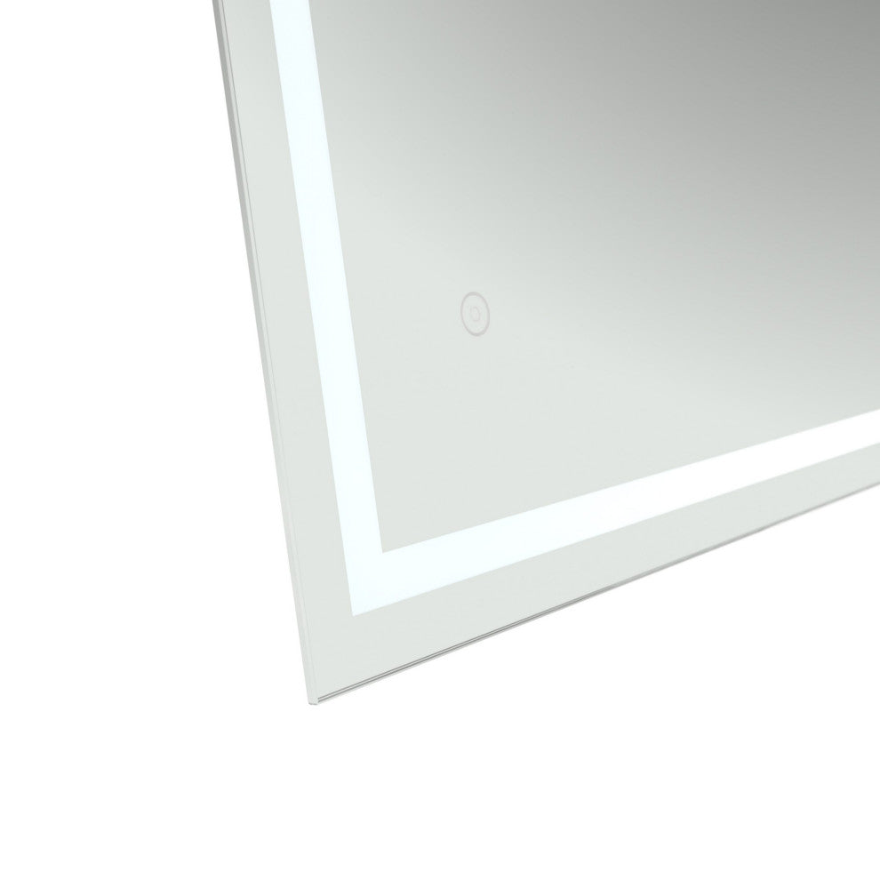 Rectangular Frameless Dimmable Anti-Fog Wall Mounted LED Bathroom Vanity Mirror, 30" X 36";