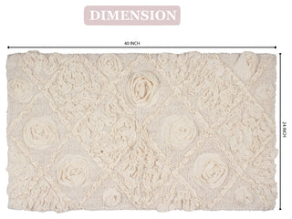 Modesto Bath Rug Bath Rug Set, Machine Wash, 24x40" Rectangle, Ivory