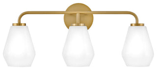 Lark Gio 24" Three-Light Bath Vanity Fixture, Lacquered Brass