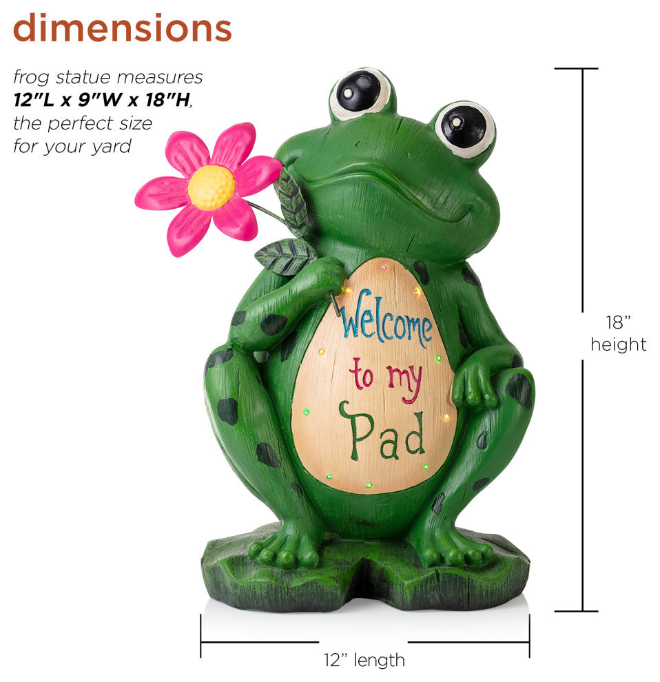Welcome To My Pad' Frog Statuary, 18"