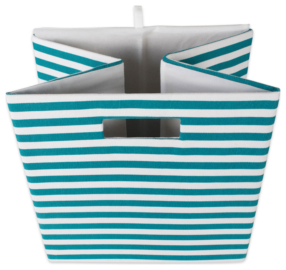 DII Polyester Cube Pinstripe Teal Square