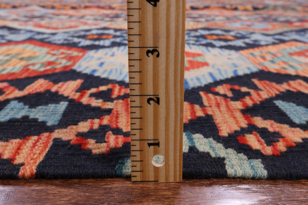 8' 8" X 10' 1" Wool On Wool Flat Weave Kilim Reversible Rug Q9458