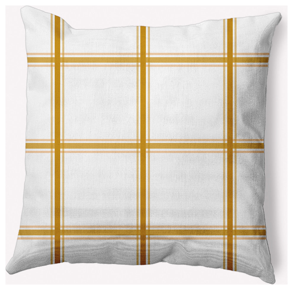 18" x 18" Geometric Indoor/Outdoor Polyester Throw Pillow, Autumn Gold