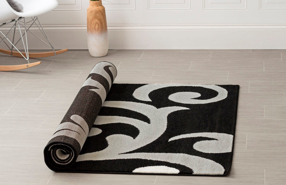 Metro Floral Rug Black 3' 3'' X 4' 7''
