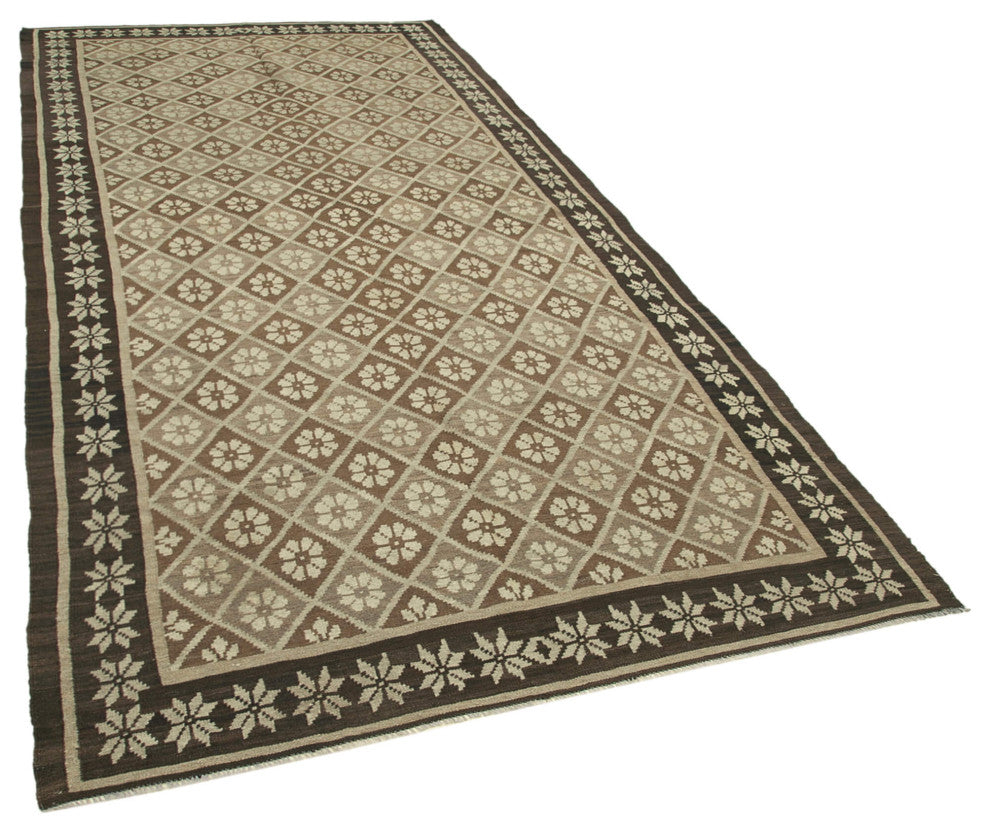 Rug N Carpet - Handmade Bessarabian 5' 8'' x 12' 4'' Vintage Floral Kilim Rug