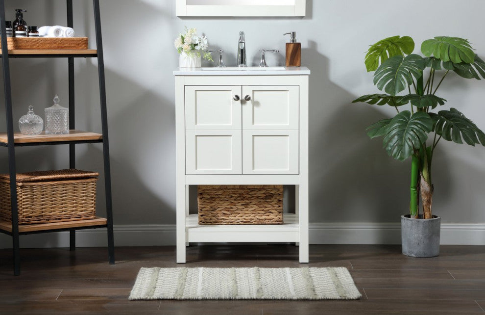 Elegant Decor Theo Bathroom Vanity White