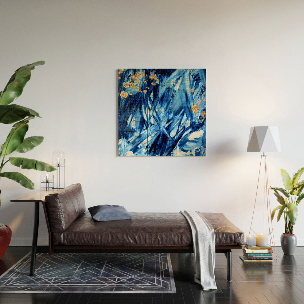 Allyson Johnson Indigo Abstract Ll Wood Wall Mural