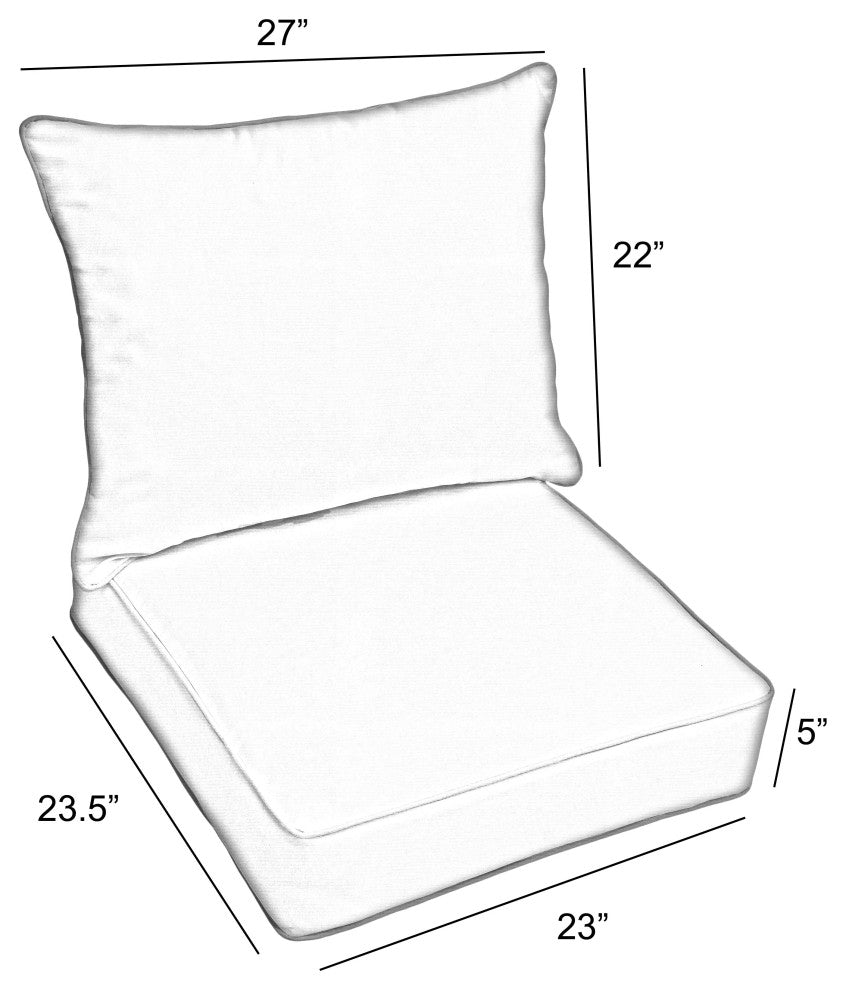 Sorra Home Pensacola Multi Corded Deep Seating Pillow Cushion Set, 23x23.5x5