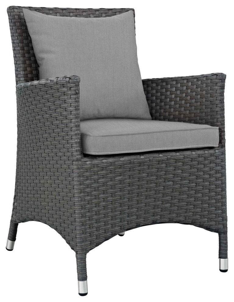 Canvas Gray Sojourn Dining Outdoor Patio Sunbrella Armchair