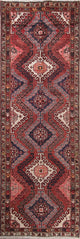Consigned, Vintage Handmade Persian Oriental Low Pile Carpet, Red, 9'6"X3'2"