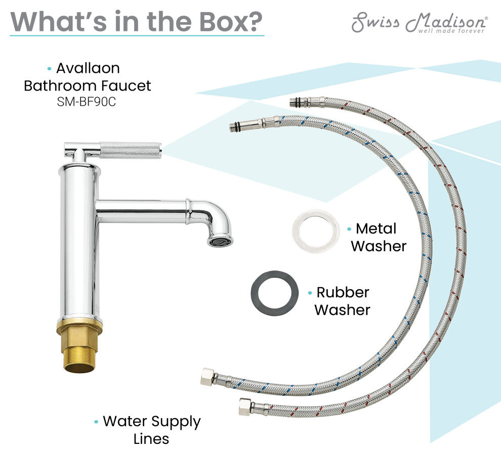Avallon Single Hole, Single-Handle Sleek, Bathroom Faucet, Chrome