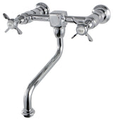 Kingston Brass Wall Mount Bathroom Faucet, Polished Chrome