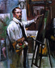 Lovis Corinth Self Portrait in the Studio, Gallery Wrapped Canvas, 20"x25"