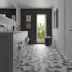 Classico Bardiglio Hex Porcelain Floor and Wall Tile Sample, White