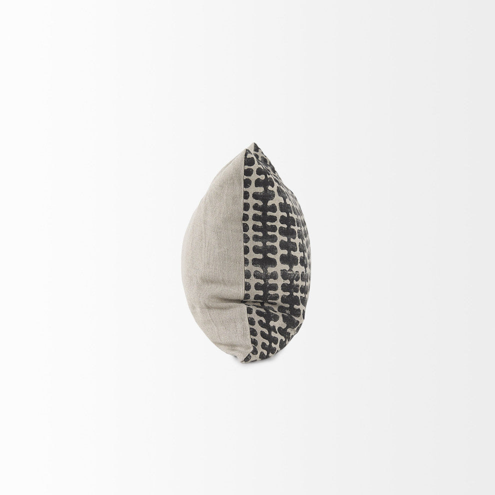Light Gray and Black Lumbar Throw Pillow Cover