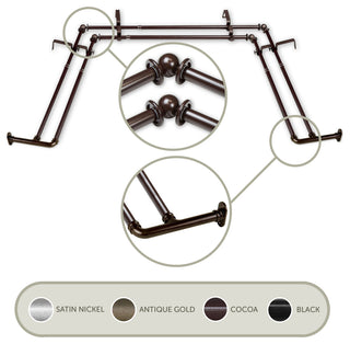 5/8" Blackout Double Bay Curtain Rod - Cocoa