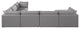 Mackenzie Linen Textured Fabric 7-Piece Modular U-Shaped Sectional, Grey