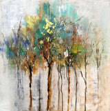 "Color Me Trees" Hand Painted Canvas Art - Wrapped Canvas Painting