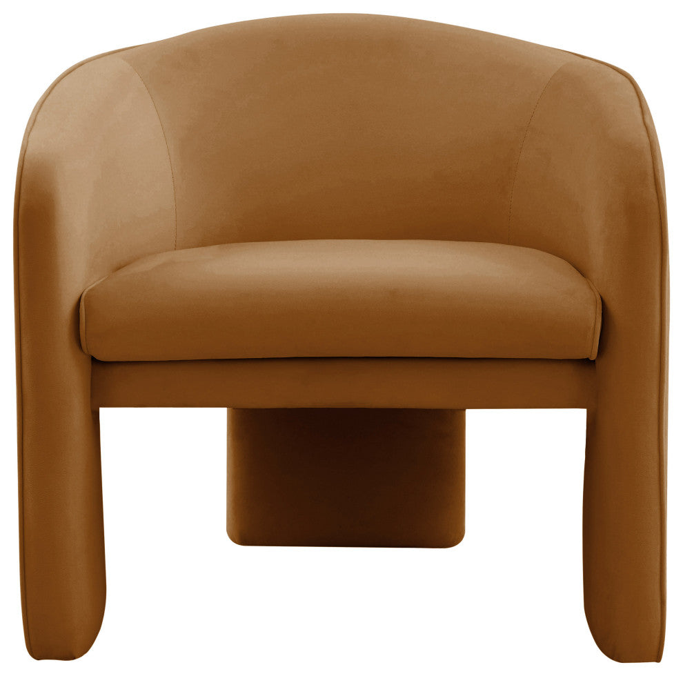 Marla Cognac Velvet Accent Chair