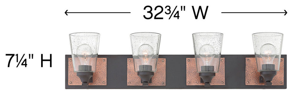 Hinkley Jackson Large Four Light Vanity, Buckeye Bronze