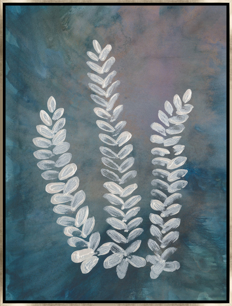 30x40 He Loves Me, He Loves Me Not II, Framed Artwork, Silver