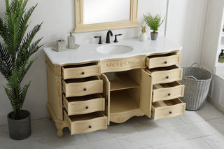 Bathroom Vanity, Light Antique Beige, 60", Single Sink